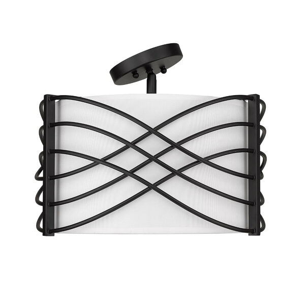 Zara Matte Black Three-Light Semi-flush, image 4